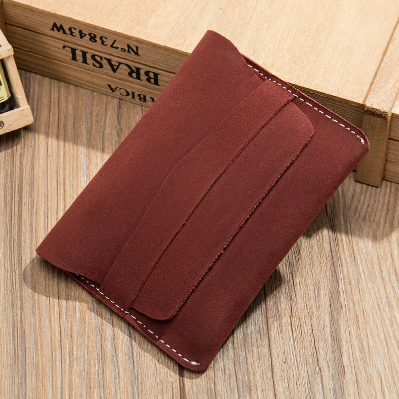 New Cow Leather Men's And  Women's Card Bag Coin Purse Slim Credit Card Holder Wallet For Men and Women ID Card Pocket