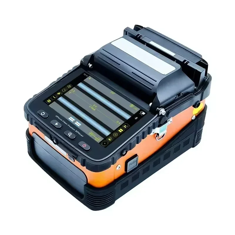 AI-6C FTTH Fiber Optic Fusion Splicer Multi-language Automatic Fusion Splicer 6 Motors 5s Heating Fusion Fiber Splicing Machine