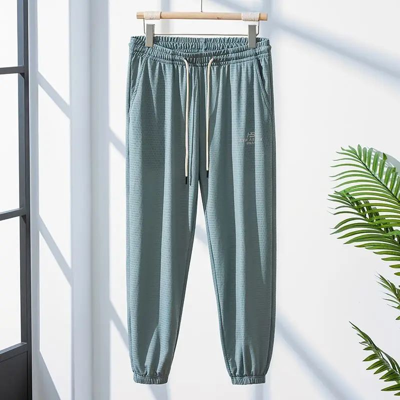 Men's Sweatpants Thin Harem Draped Summer New In Jogger Big Tall Sweatshirt Wide Baggy Slacks Athletic Green Male Sports Pants