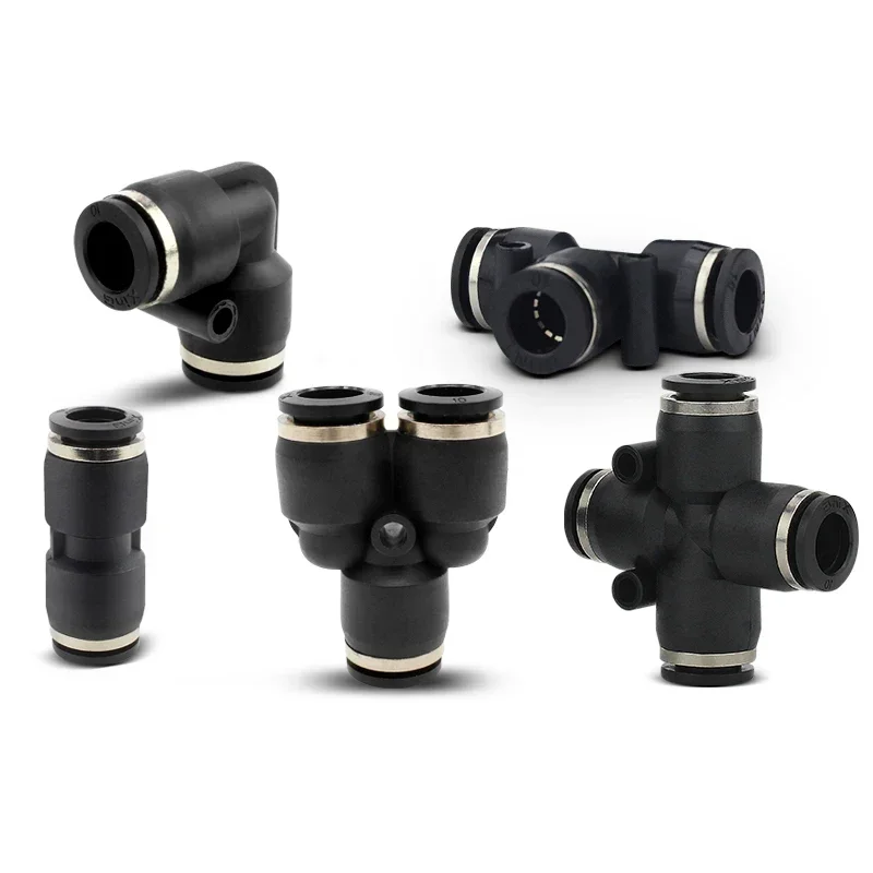 4 6 8 10 12 14 16mm OD Tube PU PY PK PE PV SA HVFF PZA PM Straight Elbow Push To  Connect Quick Release Pneumatic Air Fittings