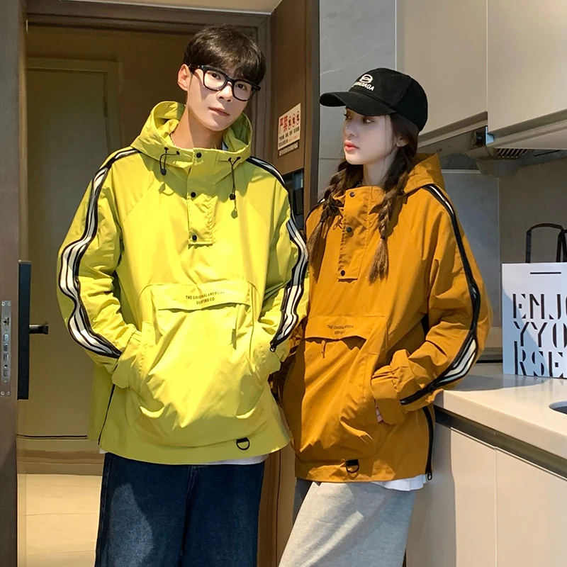 

Парные куртки с капюшоном для мужчин: повседневная рабочая одежда, модная американская функциональная ветровка на весну-осень