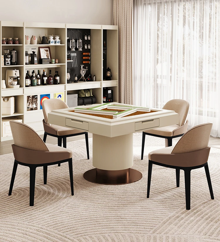 Automatic mahjong machine, a set of four dining tables and chairs