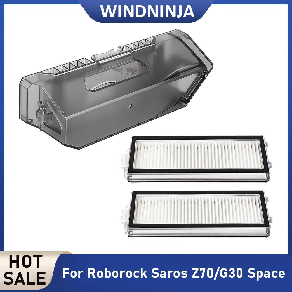 Accssories Fit For Roborock G30 Space Saros Z70 Dust Box Vacuum Cleaner Filters Dust Box Kit Dust Container Parts Replacement