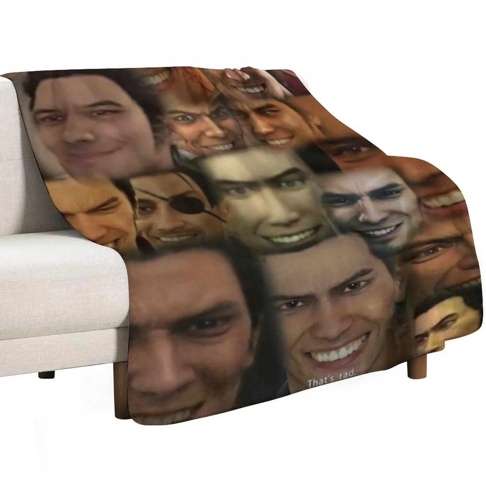Happy Kazuma Kiryu :) Throw Blanket Shaggy Retros Single Sleeping Bag Comforter Luxury St Blankets