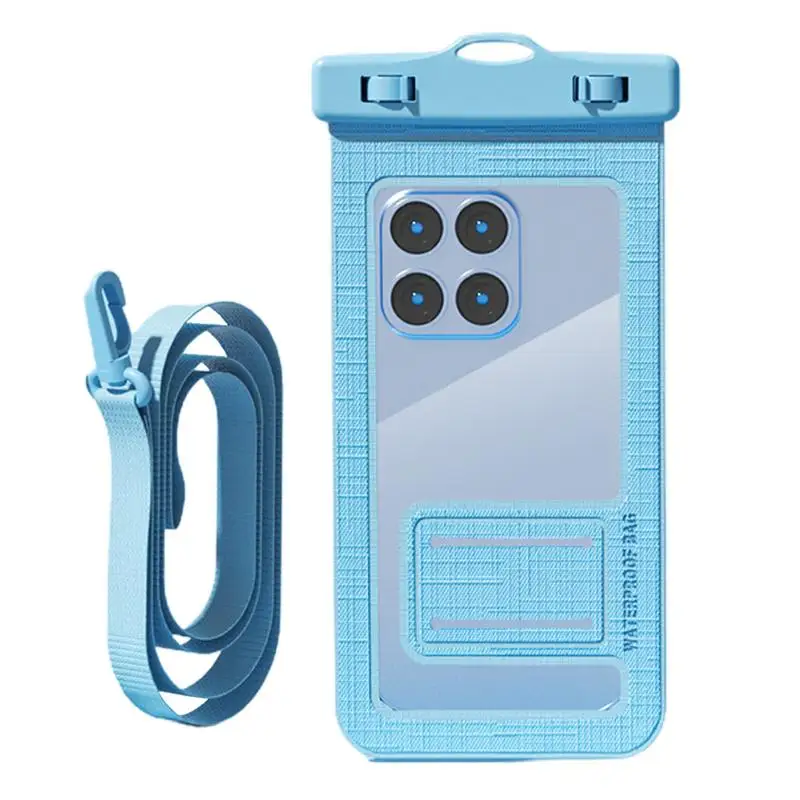 Cell Phone Waterproof Bag With Lanyard Mobile Phone Dry Bag Touch Screen Large Transparent Mobile Waterproof Bag For Swimming