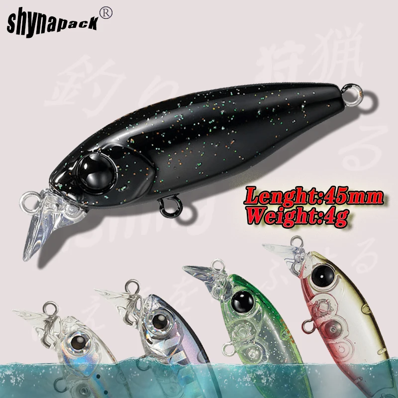 1pcs floating Minnow Fishing Lure 45mm 4g 3D Eyes Crankbait wobbler Artificial Plastic Hard Bait Fishing Tackle