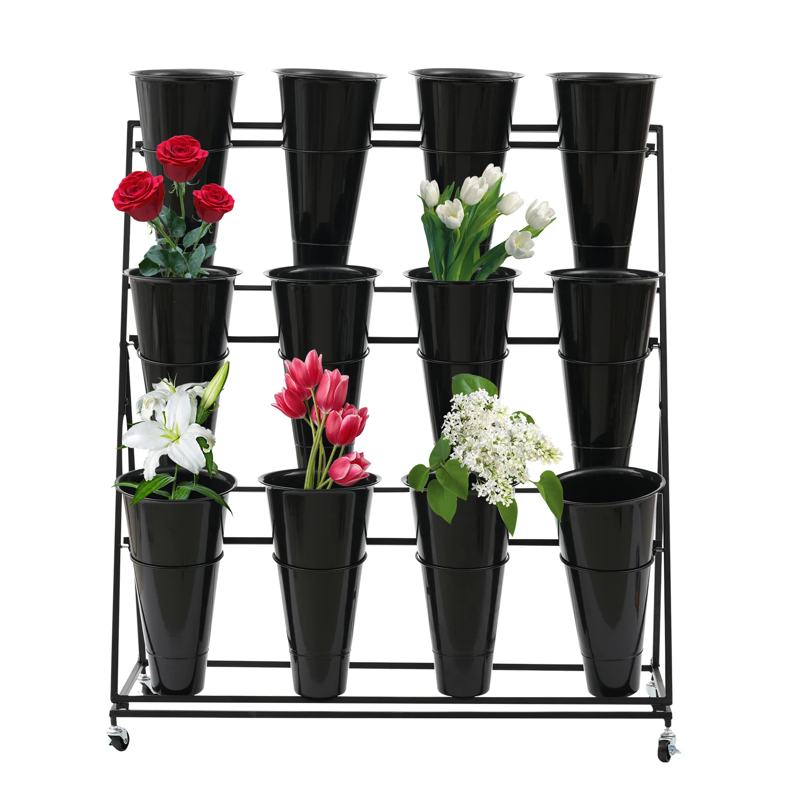 

Flower Stand Shelf Flower Shelf Display Stand Flower Shop Flower Bucket Iron Art 3 Layers