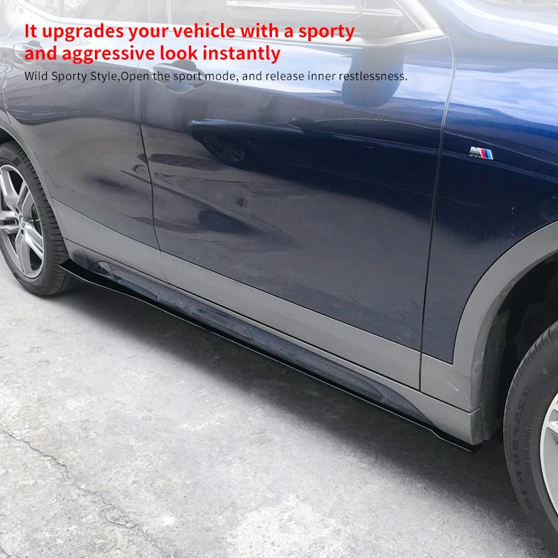 

Car Accessory Side Skirts Extension Rocker Panels Lip Bumper Personality Modification ABS Plastic For BMW X2 F39 2017-2022 2019
