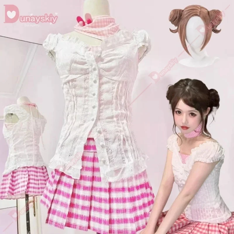 

ABC123CosplayAnime Comic Komatsu Nana Ichinose Costume Wig Women Girls Cosplay Daily Pink Outfit Uniform 5,j'8.k/4\