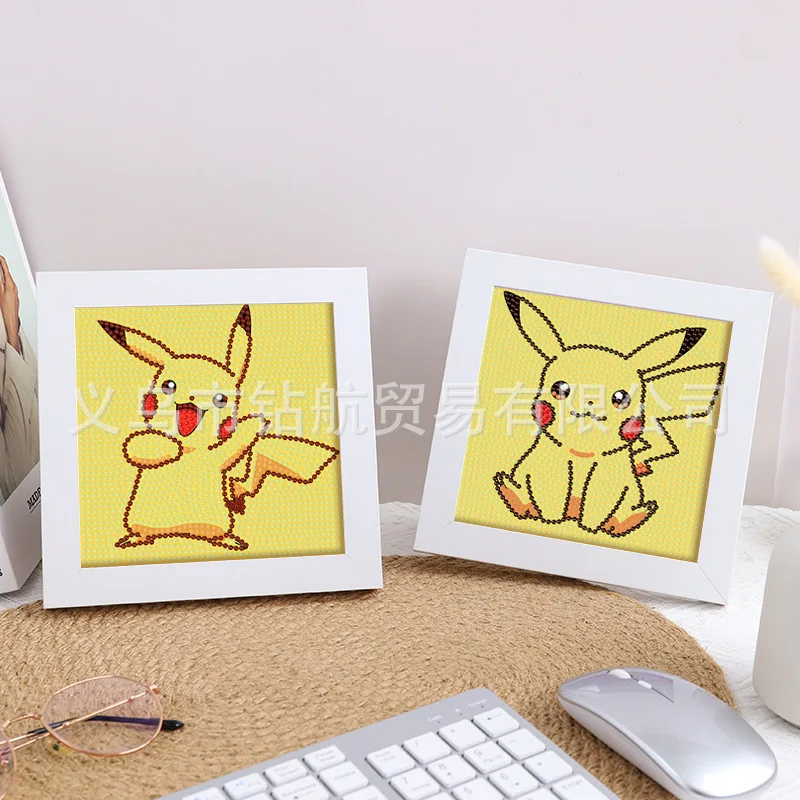 Pokémon Pikachu 5D Kit De Pintura De Diamante Vara Redonda, Personagem De Desenhos Animados, Ponto De Cruz Bordado, DIY Handmade Home Decor