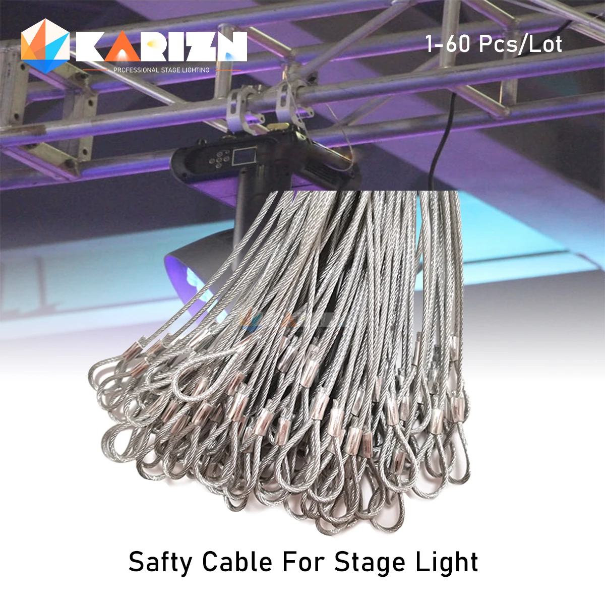 1-60 Cables Length Rope Stage Light Safety Cable Steel Wire For Disco Light LED Moving Head Par Light Effect DJ