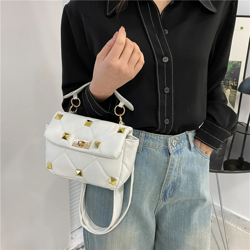 Handbags for Women Rivet Design Shoulder Bags Small Capacity Tote Lady Travel Top-handle Bag Pouch Phone Female Purses 2023