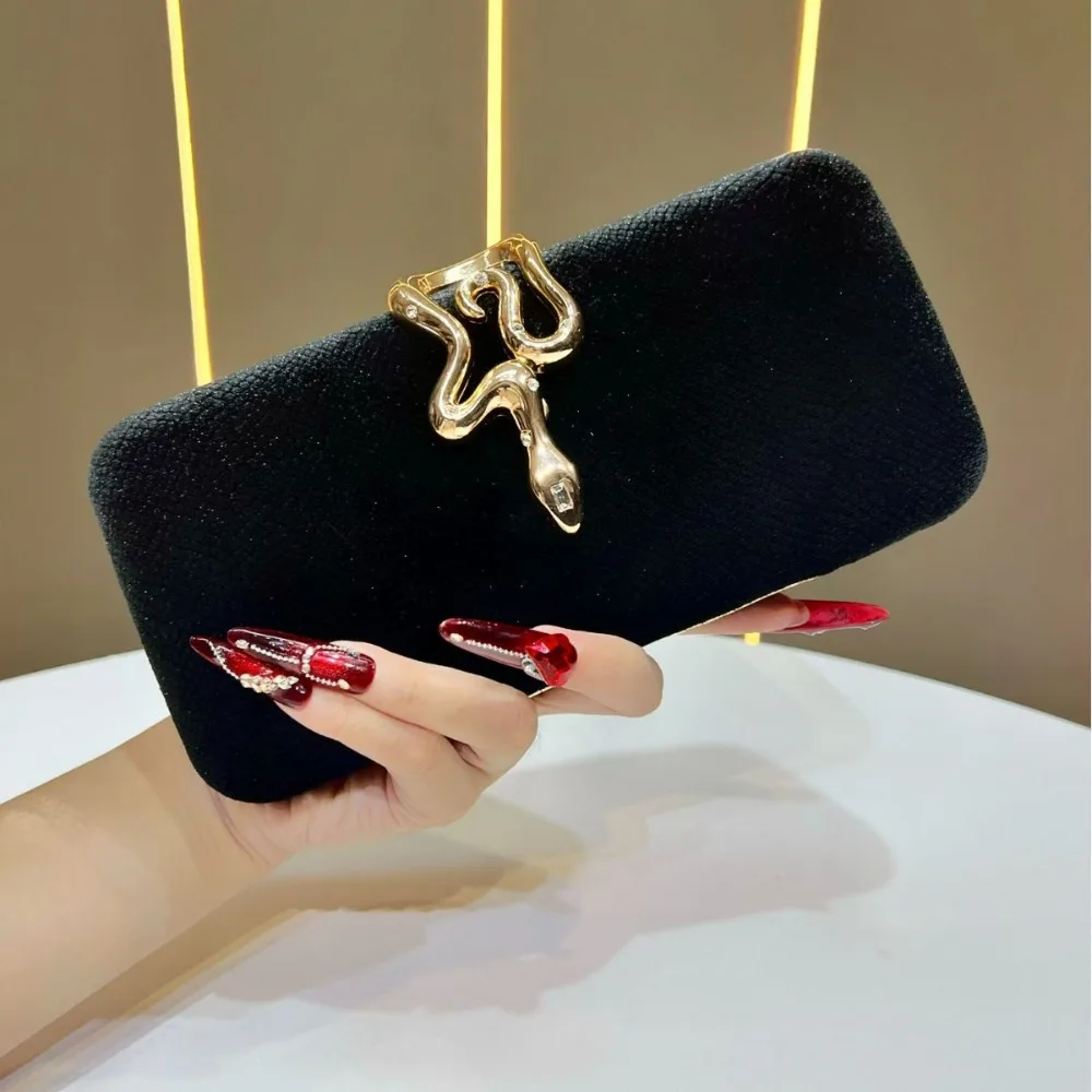 

Fashionable Evening Bags For Women Luxury Snake Bucket Shoulder Crossbody Bags Chain Party Wedding Clutch