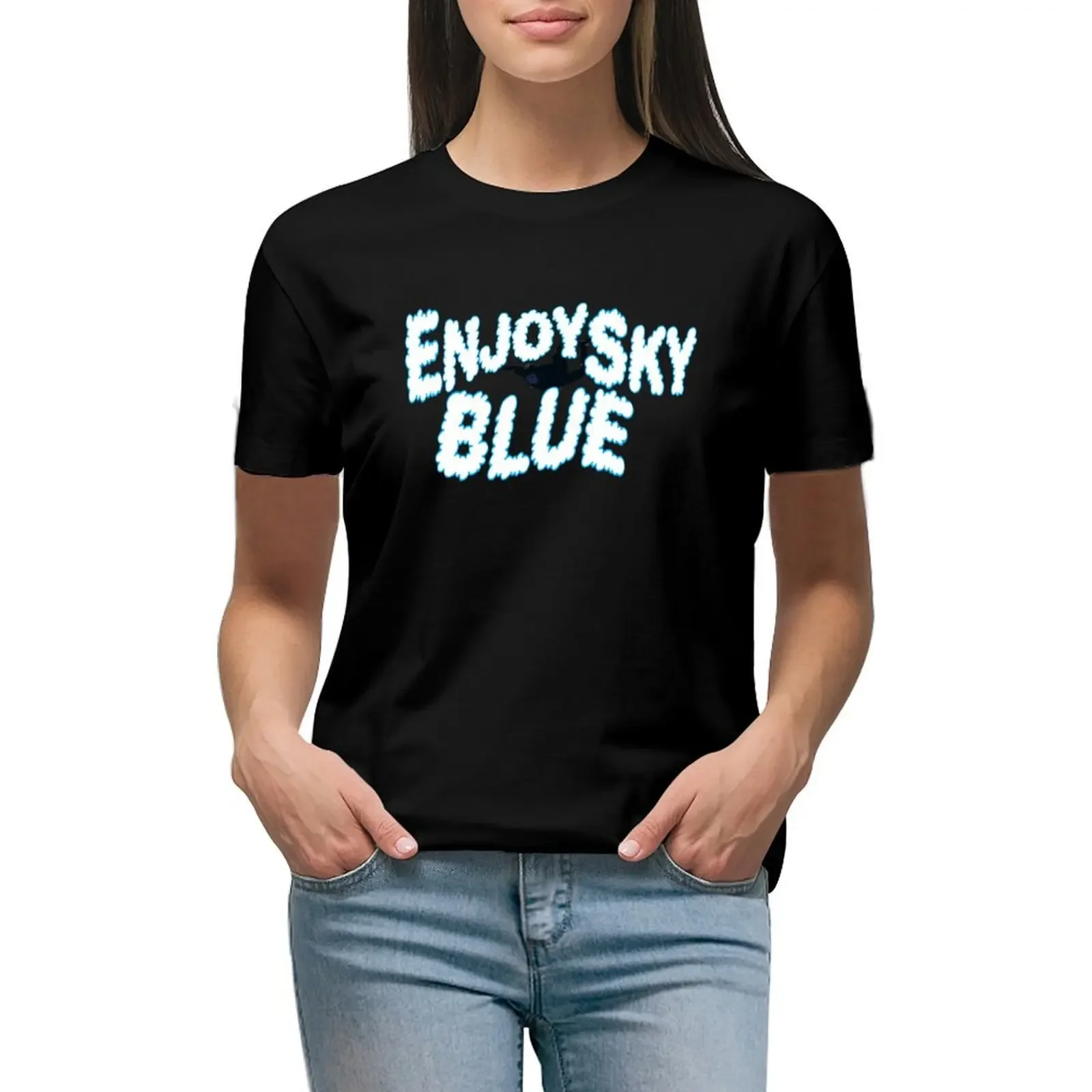 

Enjoy Sky Blue T-Shirt new edition blacks Female clothing t-shirt dress for Women sexy