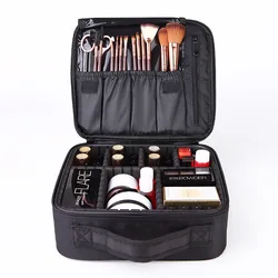 Small Oxford Cosmetic Organizer Bag Removable Compartment Tool Box Makeup Artist Follow Makeup Makeup Case