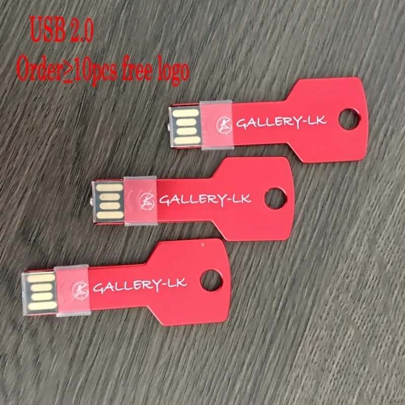 10 unids/lote unidad Flash USB de Metal de 128GB 16GB Pen Drive 4GB 8GB 32GB Memory Stick 64GB USB Stick logotipo personalizado gratis