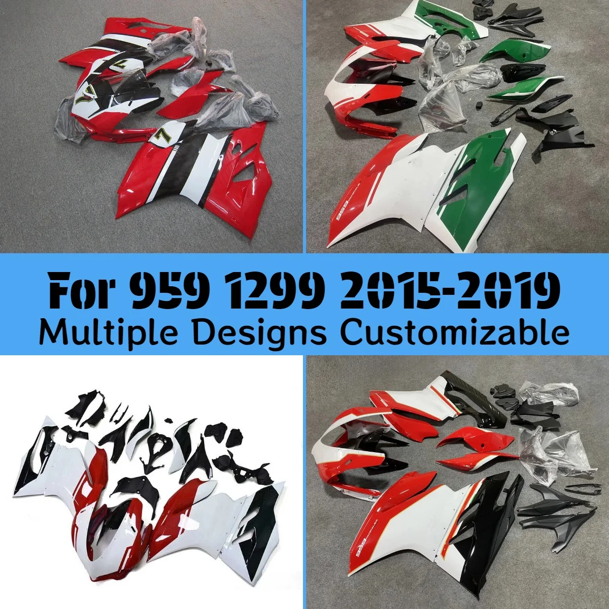 

Комплект обтекателей 959 2015-2019 для мотоцикла DUCATI 1299 15-19, литые, комплект панелей кузова