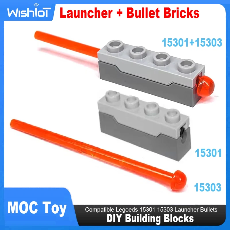 10Pcs DIY Building Blocks Technical Puzzle MOC Toy Shooter Dart Weapon Parts Compatible Legoeds 15301 15303 Launcher Bullets