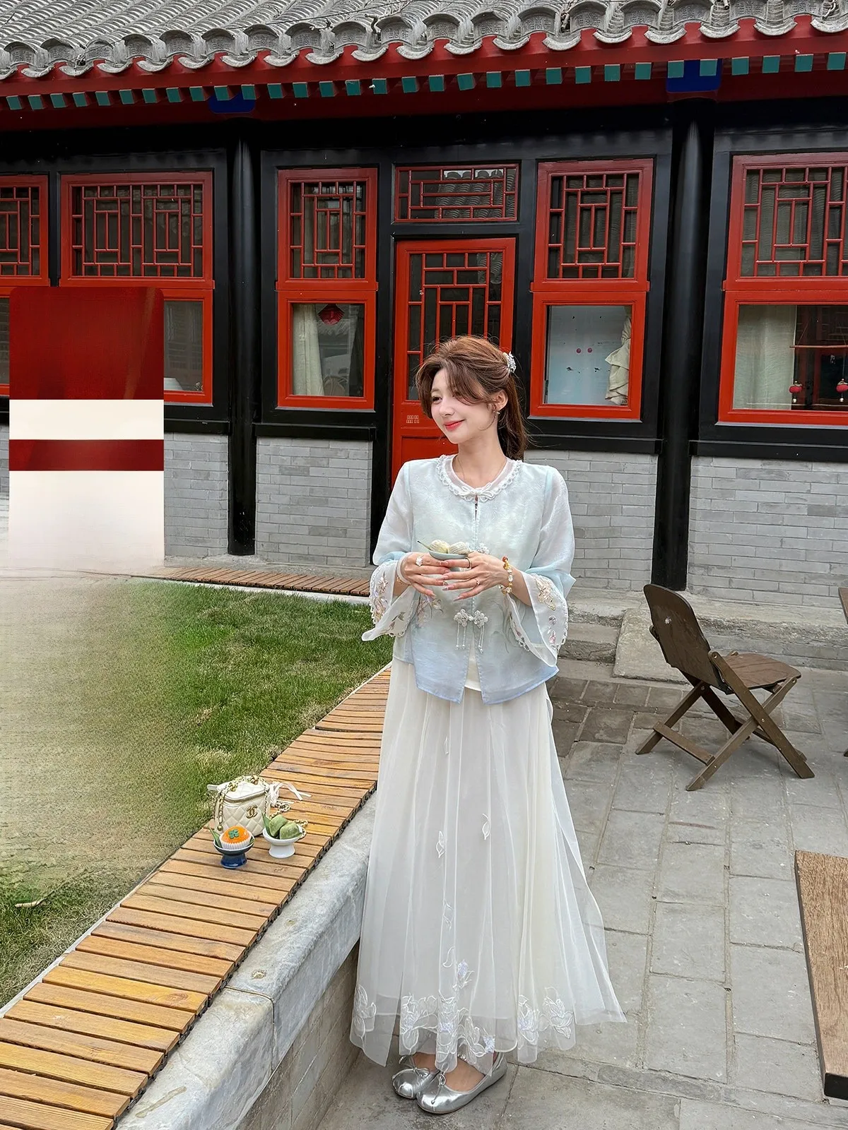 

New Chinese Sle White Embroidered f Skirt Women's Spring Summer Small Size National Sle Polyester Fiber High Waist A-L...