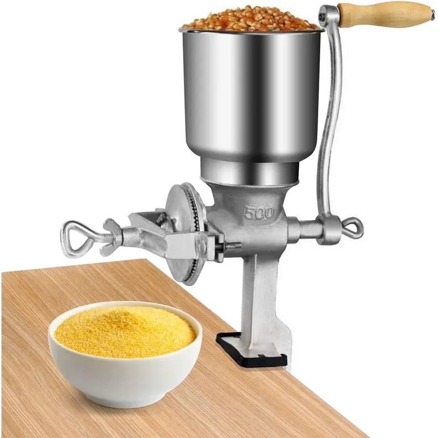 

Grain Grinder, Portable Hand Crank Grain Mill Home Kitchen Powder Grinding Machine Countertop Clamp Design, for Wheat Nut Corn C