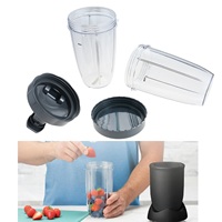 2pcs 24oz Blender Cups with Flip-Top To-Go Lid & Resealable lid for Nutribullet Pro 900w & 600w Series Blender/Mixer System