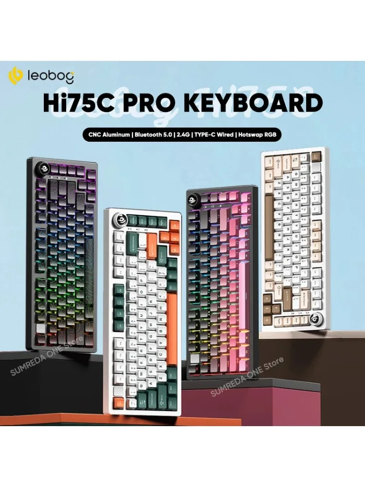 Leobog Hi75C Gaming Aluminium Draadloze Mechanische Toetsenbord Kit Hi75 Hi75C Pro 81 Toetsen Bluetooth 2.4G Bedraad Hotswap Gamer Toetsenbord - afbeelding 2