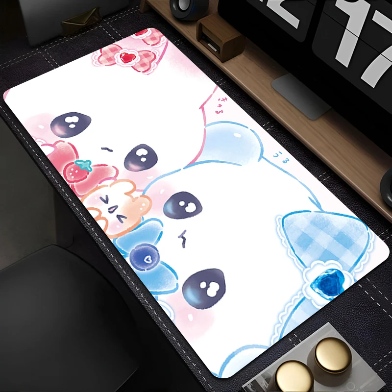

1PC Mouse Pads Strawberry Blueberry Rabbit Desk Mat Gaming Keyboard Pad Stitched Edge and Non-Slip Rubber Base Extended Mousepad