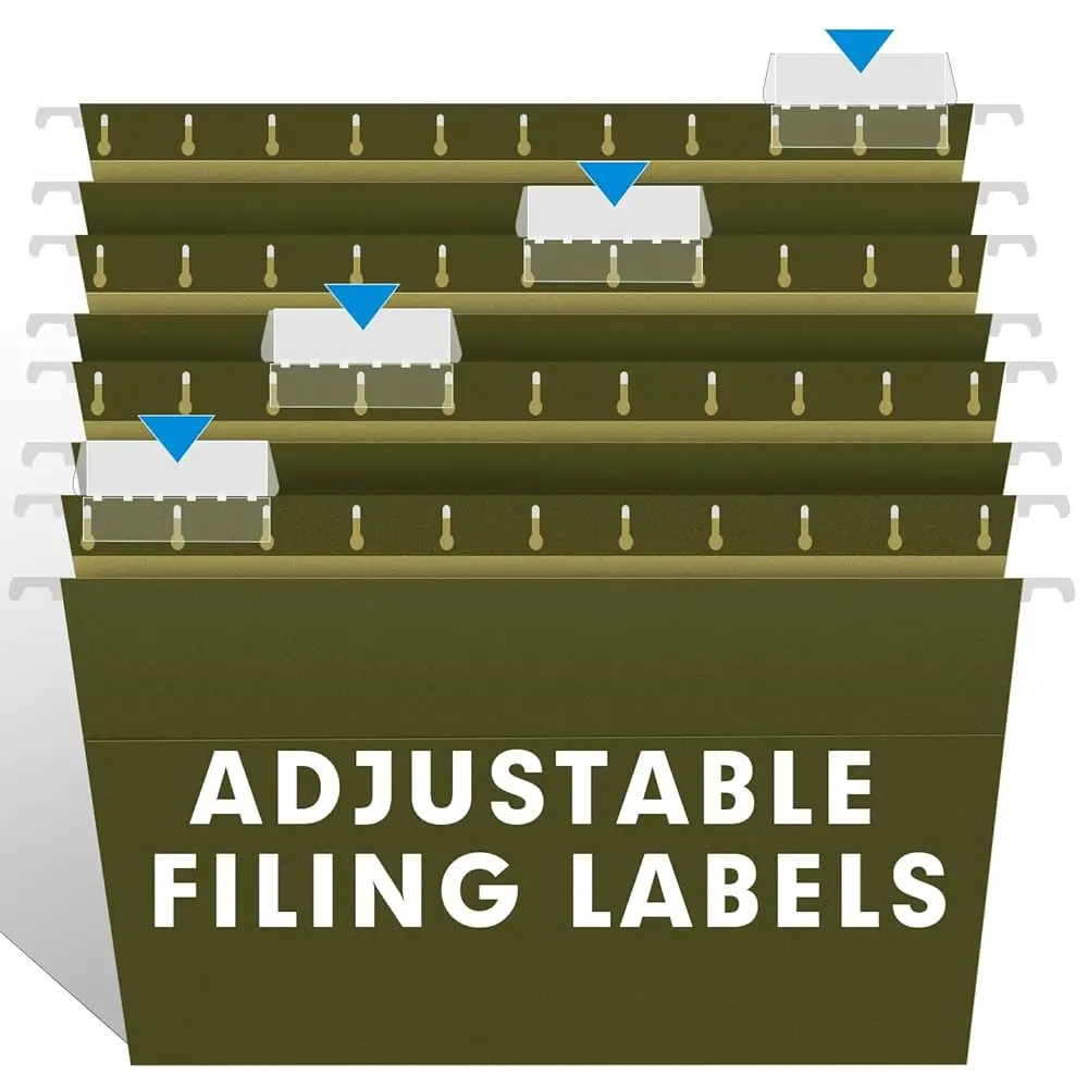 Folder File Gantung Aksi Ekstra, Folder Gantung Diperkuat Ukuran Huruf 60 Pa dengan Ekspansi Tugas Berat 3 Jam untuk File Besar,