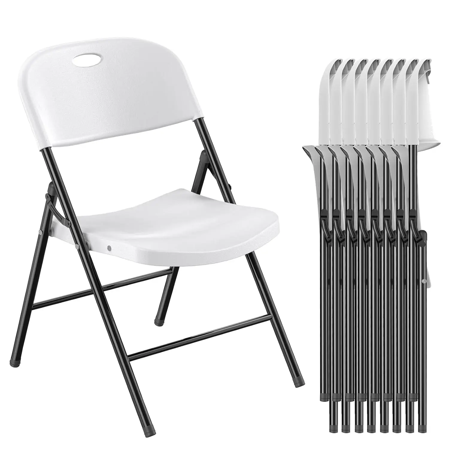 Heavy Duty Plastic Folding Chair with Steel Frame for Indoor & Outdoor Wedding Party Patio 350LB 10-Pack, Customized