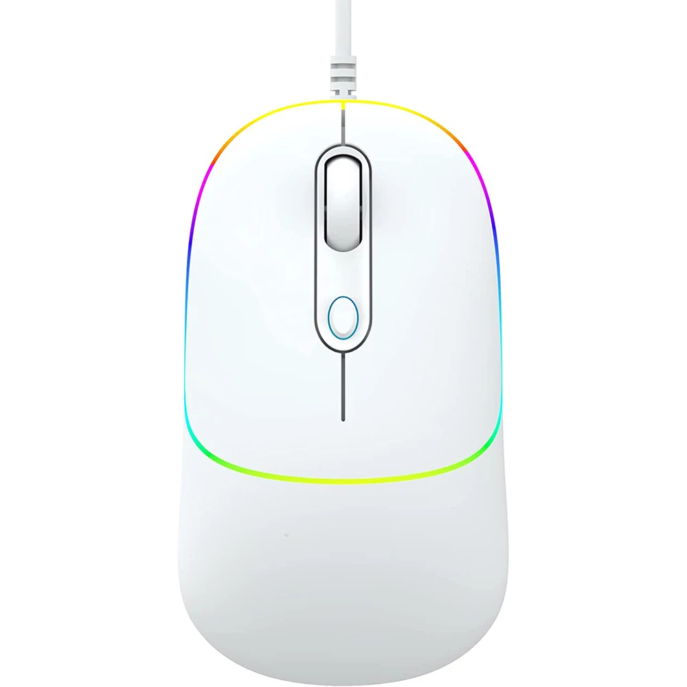 Portable USB Wired Mouse RGB Backlight 6400 DPI Wired Gaming Mouse Office Ultra Quiet Mice MS229 For Laptops Desktop Computer