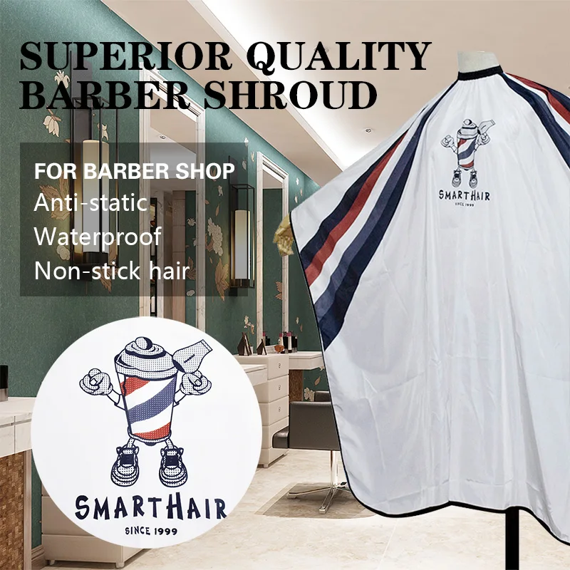 Professional Barber Haircut Apron Salon Hairdresser Nonstick Antistatic Shawl White Dye Apron Cloth Styling Tools Accessories