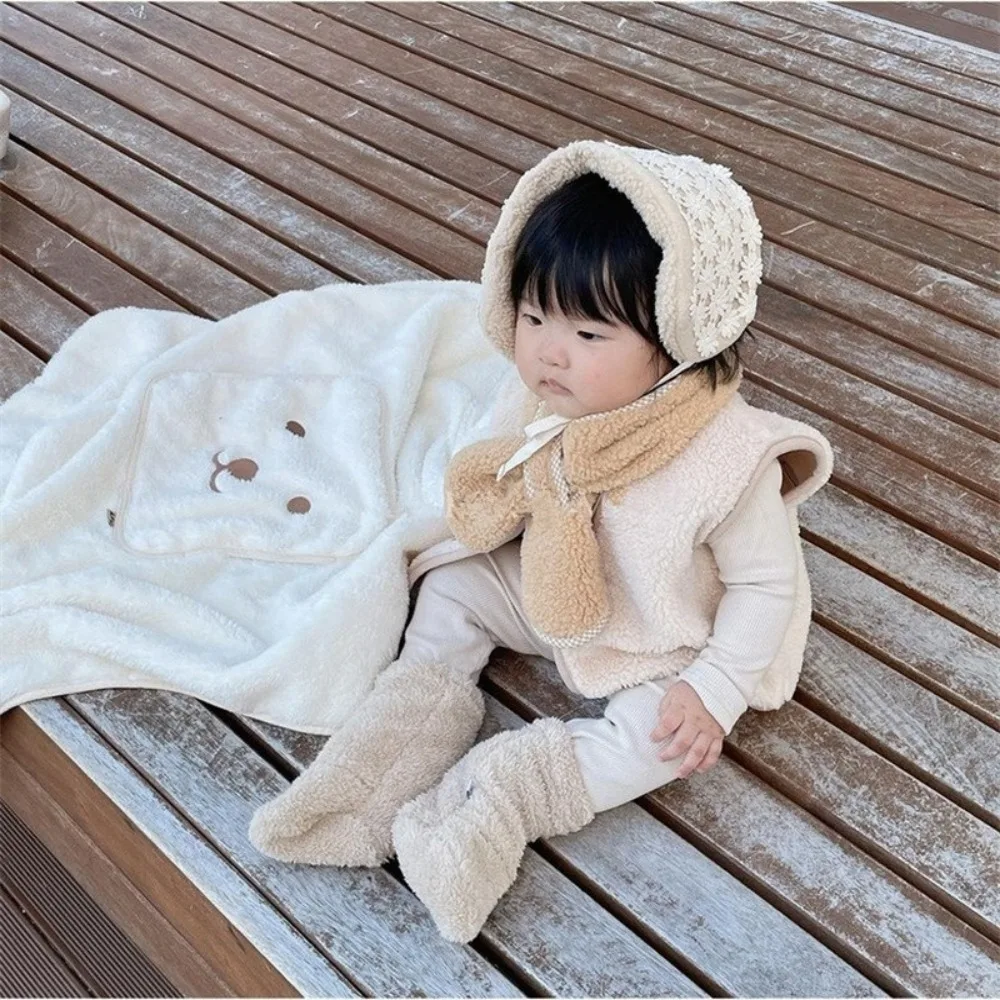 1 Pair Cute Thickened Newborn Baby Socks Anti-slip Solid Color Kids Floor Socks Warm Baby Foot Warmer Infant Winter