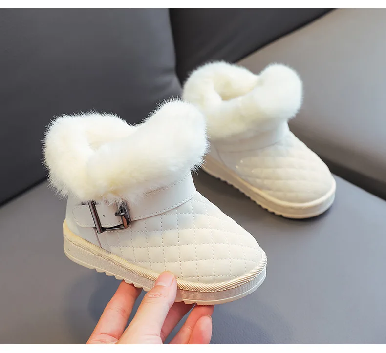 2026 Neue Herbst-Winter-Kinderstiefel für Mädchen, Verdickte Warme Bequeme Weiße Stiefel, Rutschfeste Plüsch-Baumwollschuhe für Babys und Kinder – Detail 18