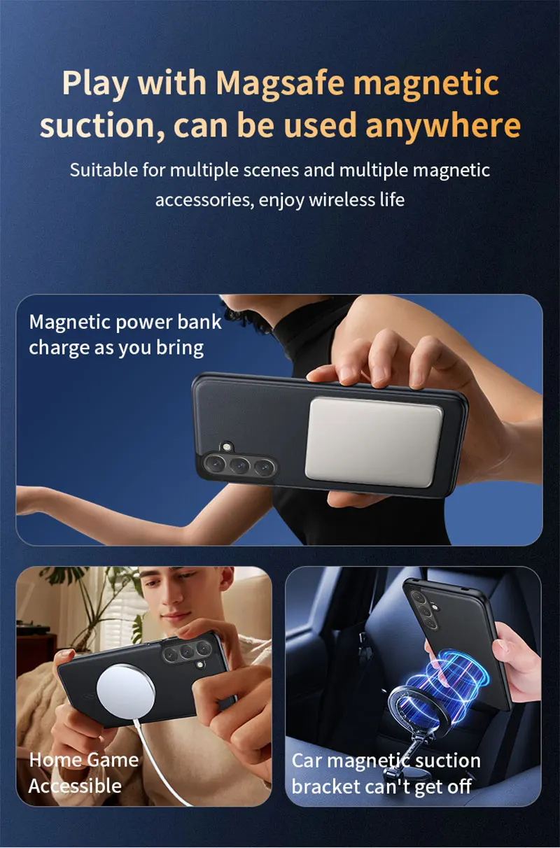 Für Samsung Galaxy S26 FE Hülle Magnetische Leder-Schutzhülle für Samsung Galaxy S26 FE Anti-Fingerabdruck Rutschfeste PC+TPU – Detail 10