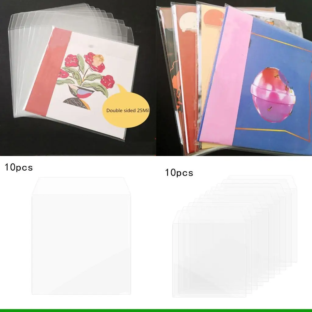 

U55C 10 шт. 12 "виниловая защитная пленка для сумок для пластинок, антистатические конверты для пластинок, внешний внутренний