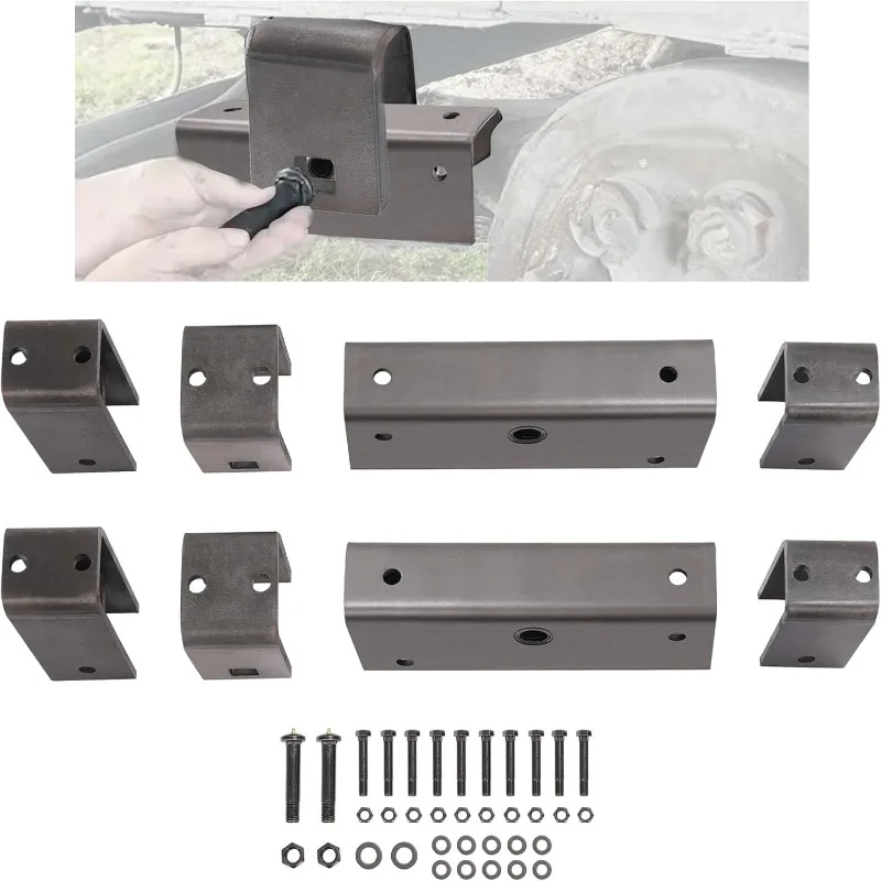 

KUAFU Trailer Axle Hanger Kit Compatible with Complete 2" Wide Slipper Spring Hanger kit Steel Trailer Axle