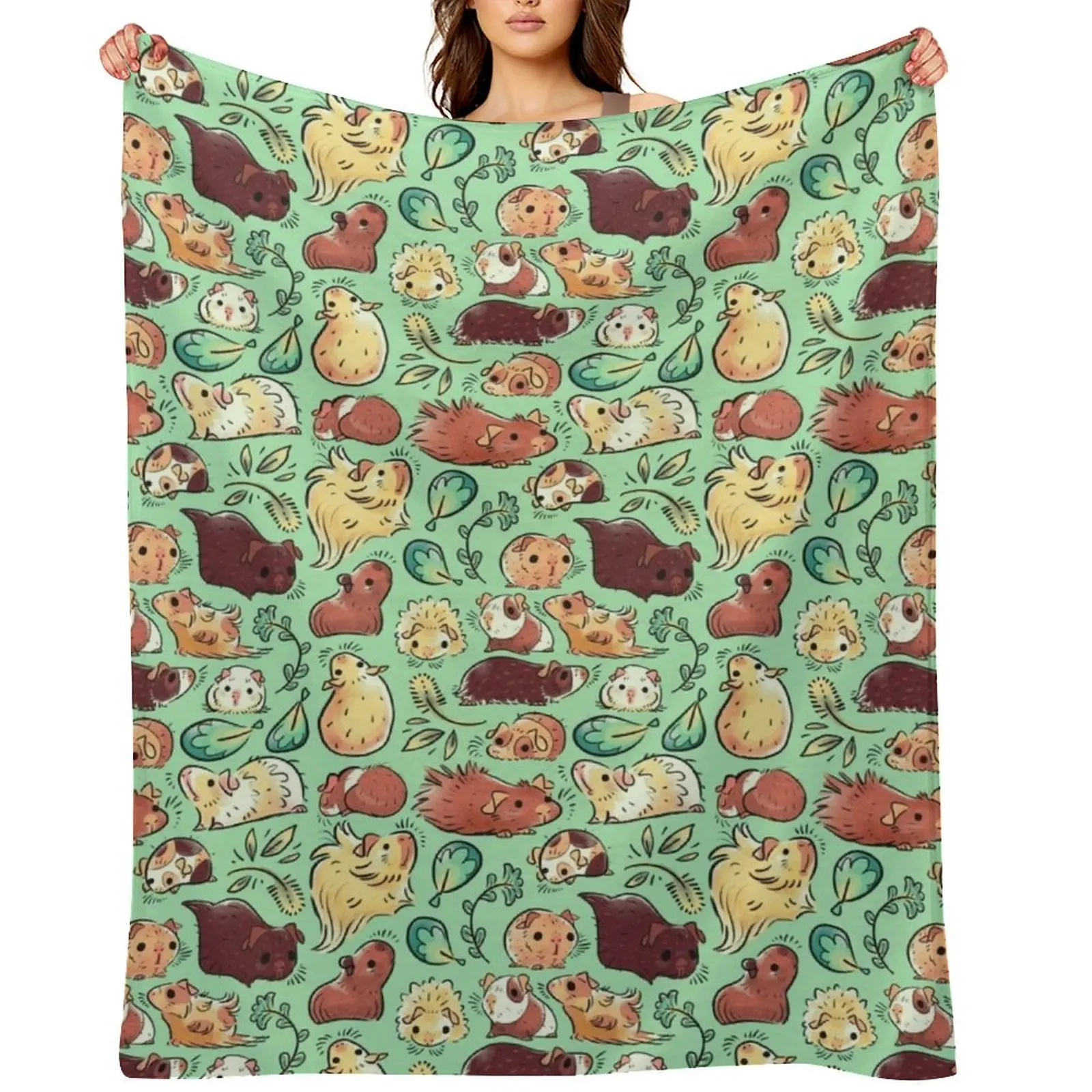

Guinea Pig Huddle Throw Blanket Summer Beddings Beach Camping Vintage Blankets