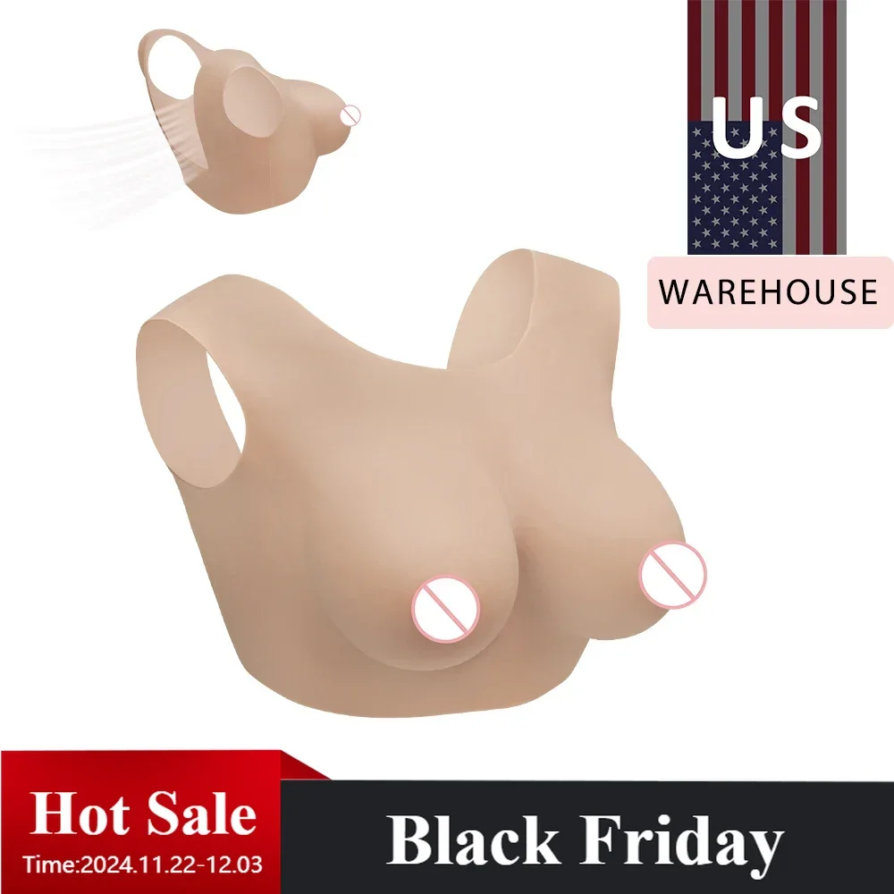 CYOMI Silicone Fake Breast Forms Boobs Artifical Huge Chest for Crossdresser Transvestite Sissy Drag Queen Shemale Cosplay