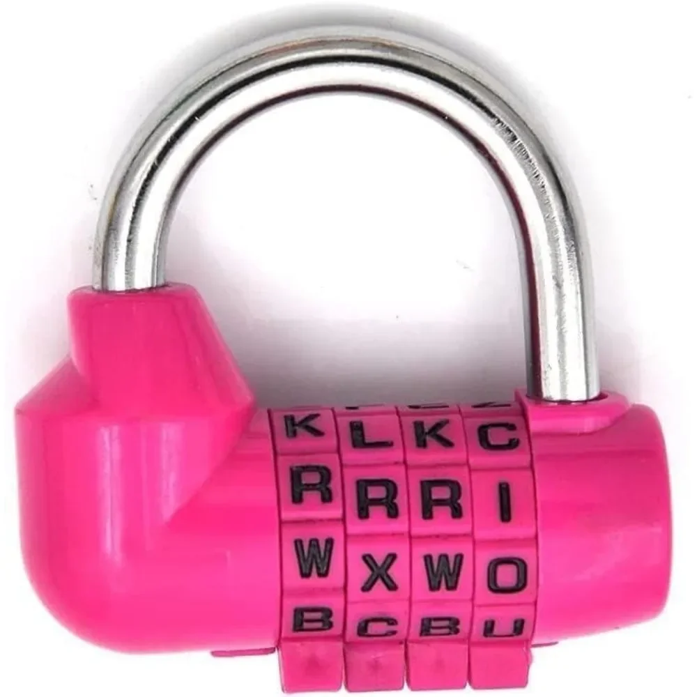 1 個ハイグレードセキュリティ南京錠 4 ダイヤル桁文字組み合わせ旅行セキュリティコードロック日記パスワード南京錠