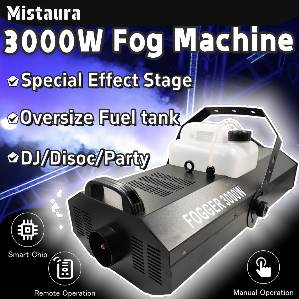 

3000W Smoke Machine Remote Control Haze Generator Big Fog Machine Special Effect Stage Equipment for DJ Disco Party Wedding