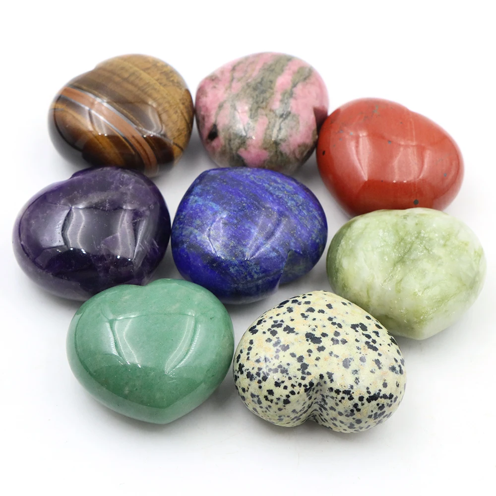 

Natural Crystal Heart-shaped Stone Decor Reiki Healing Rose Quartz Lucky Love Stone Home Decoration Collection Desktop Ornaments