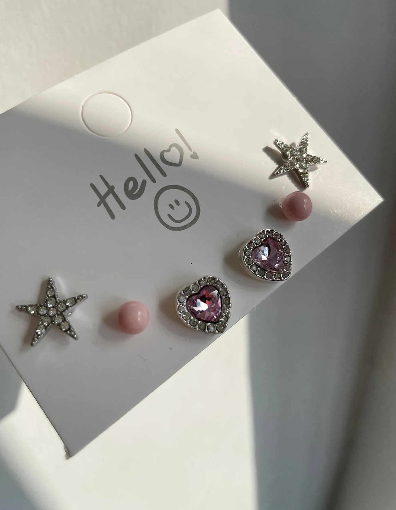 6pcs Exquisite Star Heart Fashion Alloy Silver Color Earrings Set Woman Party Gift Celebratory Party