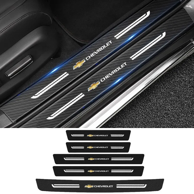 Car Door Sill Stickers Anti-Scratch Declas for Chevrolet Camaro Cavalier Onix Captiva Lacetti Cruze Silverado Equinox Orlando