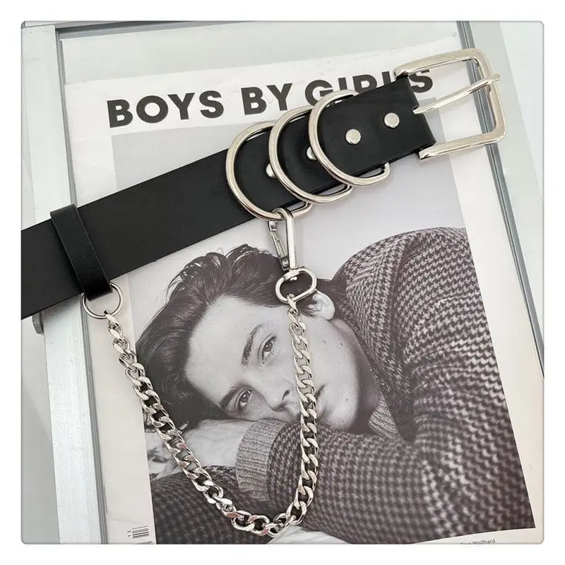 حزام سلسلة فاسق على طراز الشارع الأوروبي والأمريكي للنساء، حزام جينز عصري متعدد الاستخدامات مع بدلة فستان