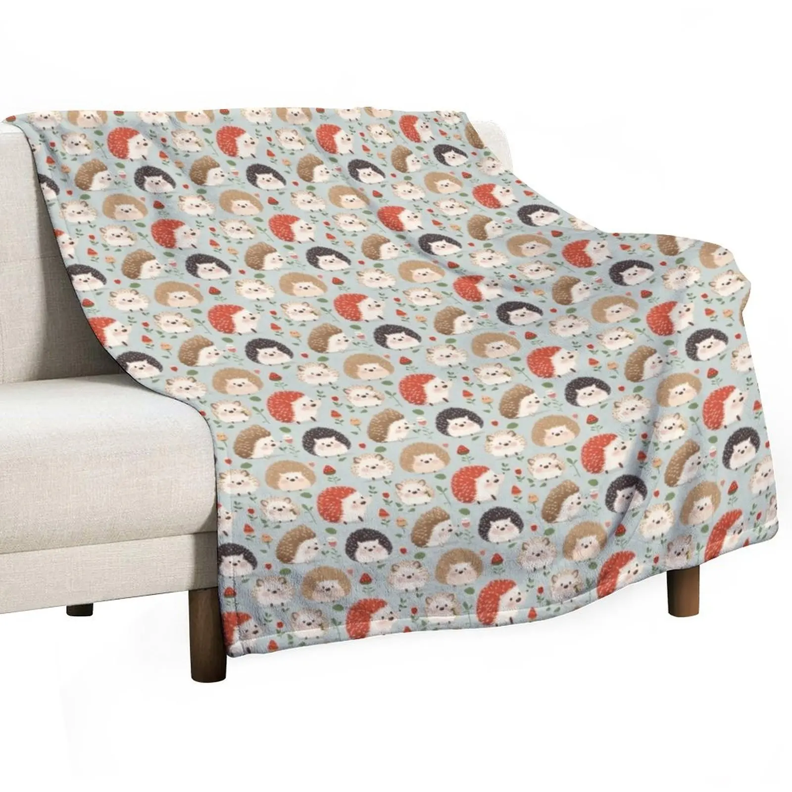 Cute Hedgehog Repeating TIle Throw Blanket Bed linens anime Multi-Purpose For Baby for sofa wednesday Blankets