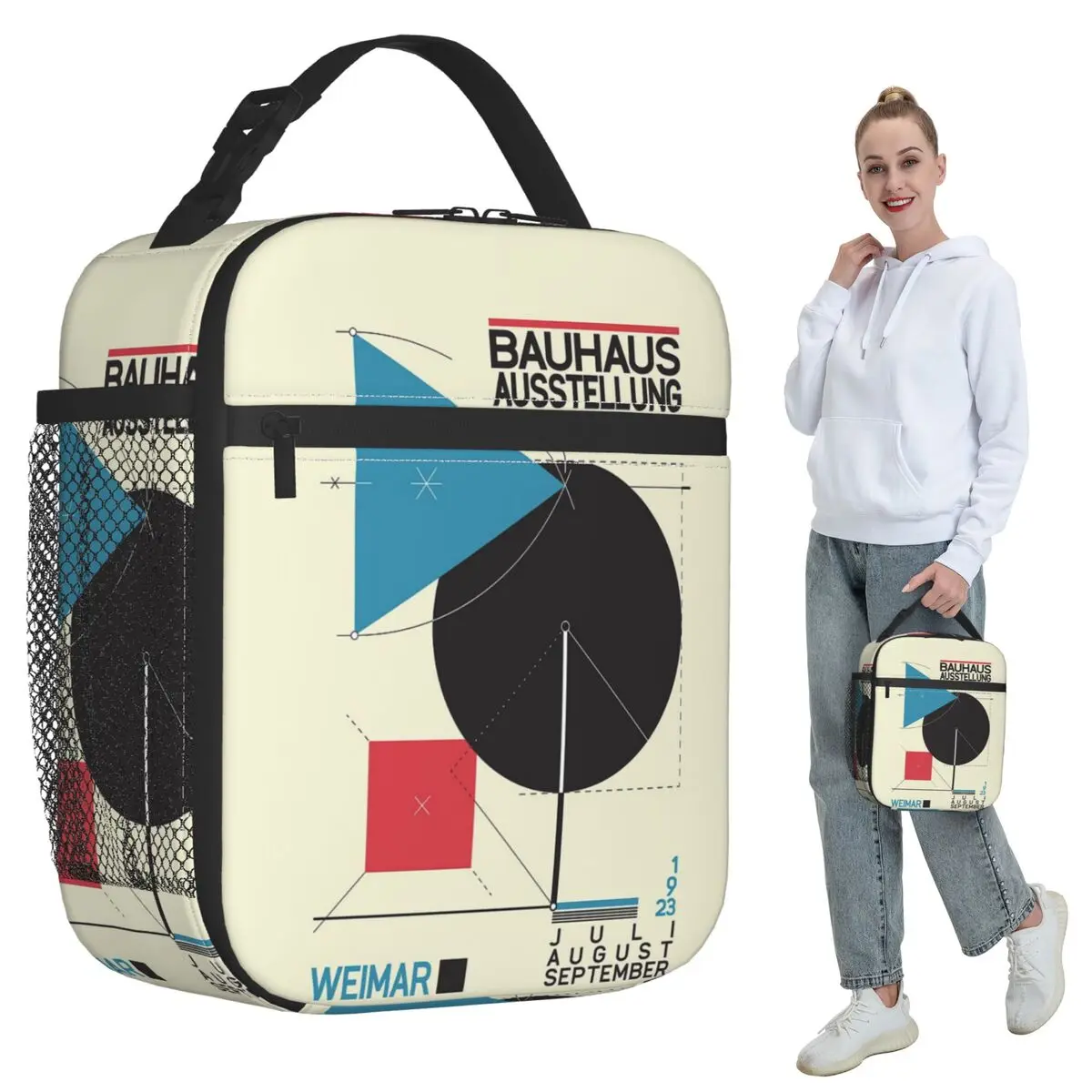 

Изолированная сумка для обеда Bauhaus для женщин, офисный холодильник, термосумка для еды, герметичная сумка для обеда, контейнер