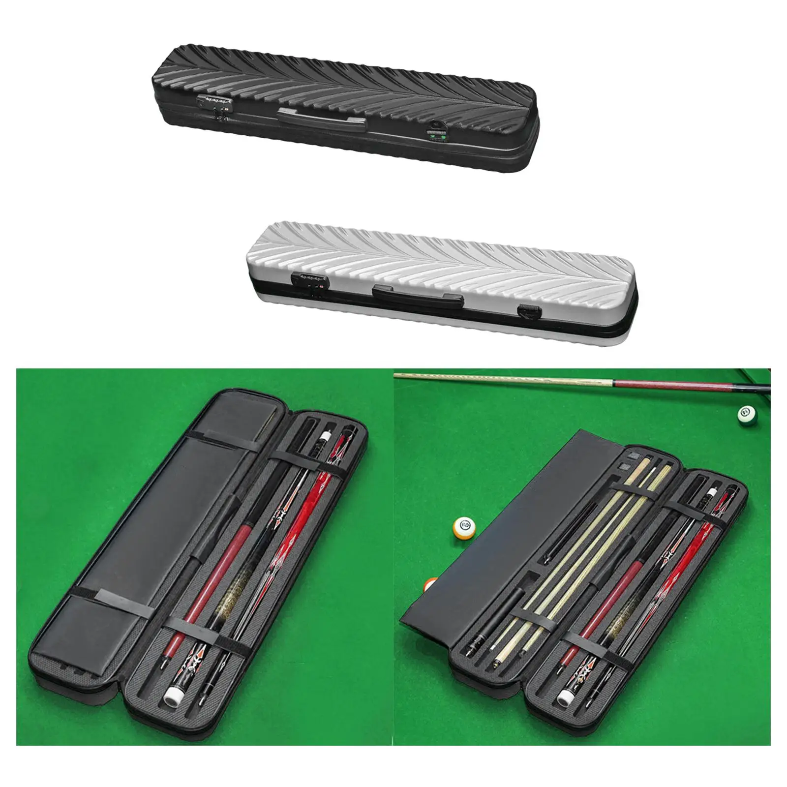 

Pool Protector Holds 3 Butts and 3 Shafts Billiards Equipment Lightweight Hard Shell Storage Protection Box Billiard Waterproof