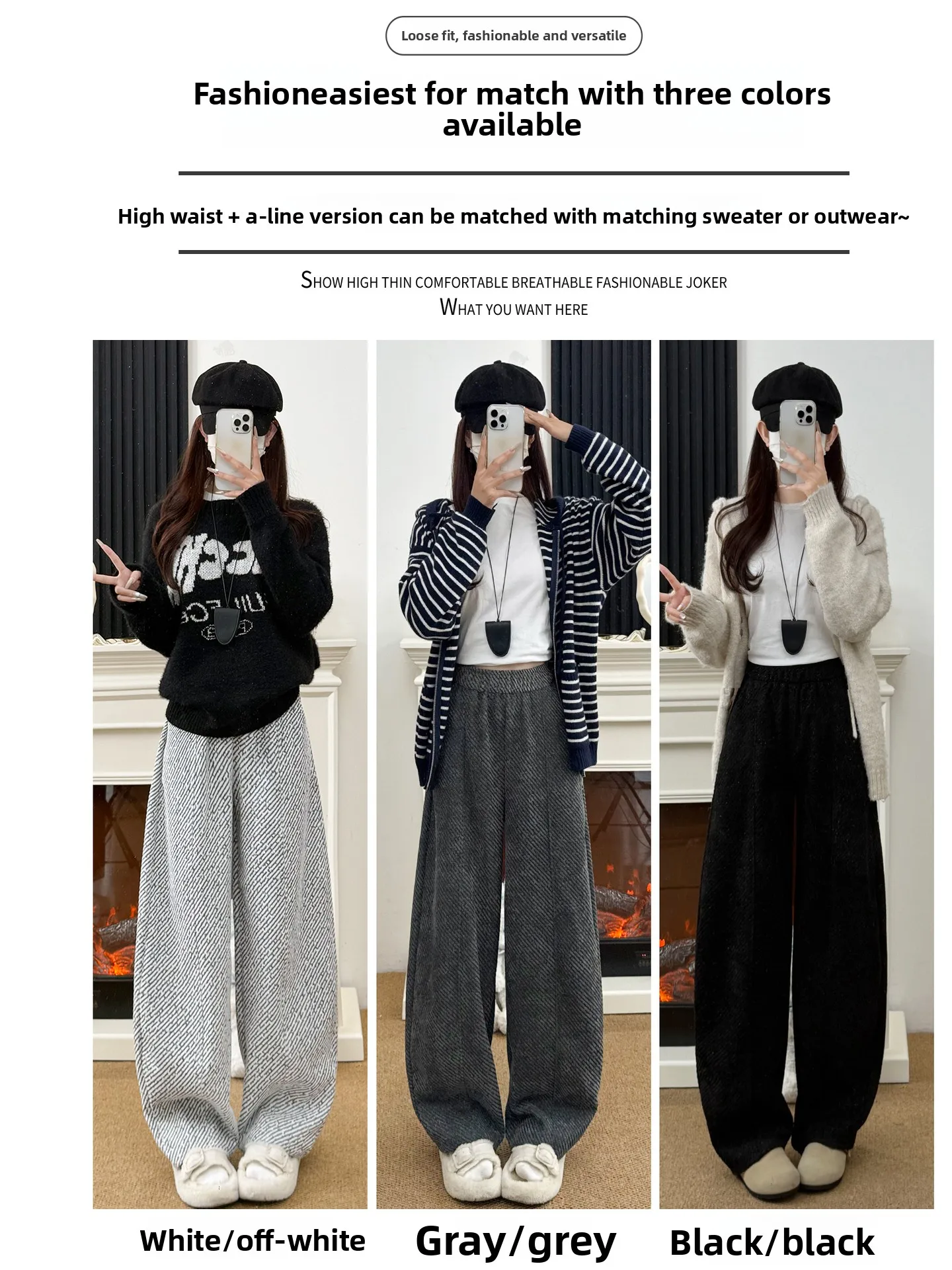 Bla Wijde Pijpen Broek Dames 2025, Nieuwe Initial Winter Fce Thiened Bent Knife Klein Formaat Banaan Sportbroek Casual Hoge W...