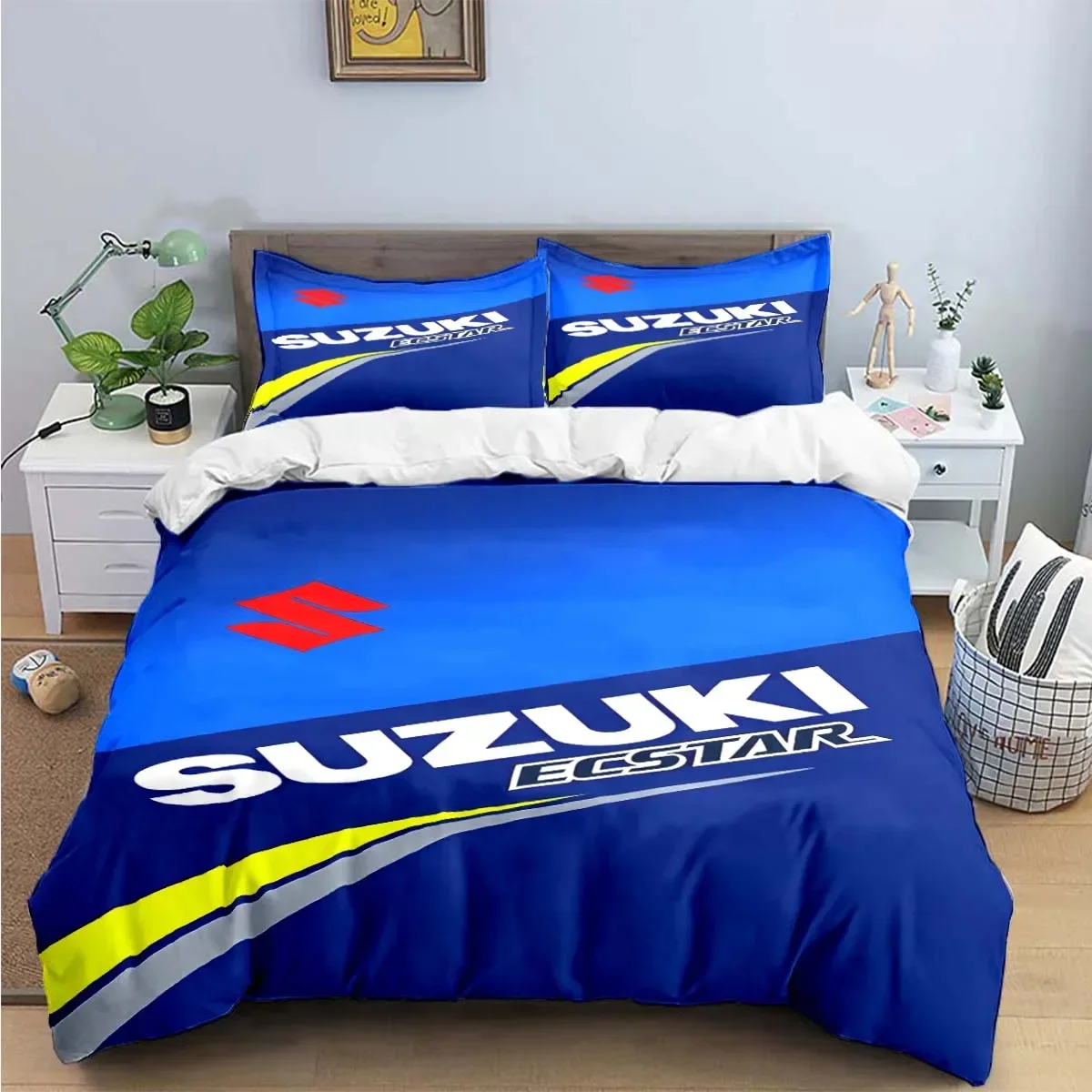 3D Fashion Car S-Suzuki Logo Print Bedding Sets Exquisite Bed Supplies Set Duvet Cover Bed Comforter Set Bedding Set Luxury Gift