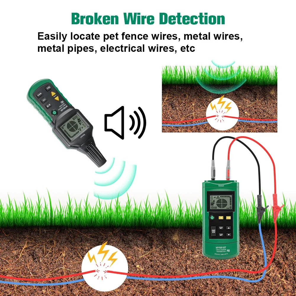 MY6818 Wire Tracker Portable Professional Tester machine Metal Pipe Locator Detector Tester Line Tracker